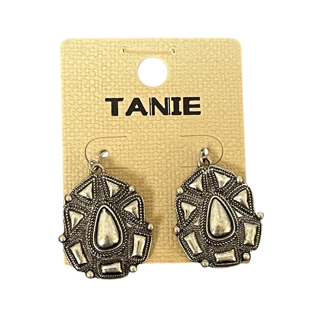 Silver•Black Western Boho Filigree Earrings